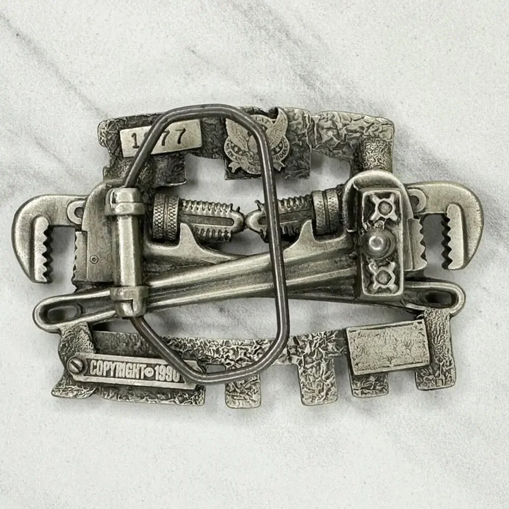 Vintage 1990 Pipe Fitter Belt Buckle Great American Buckle Co ✨